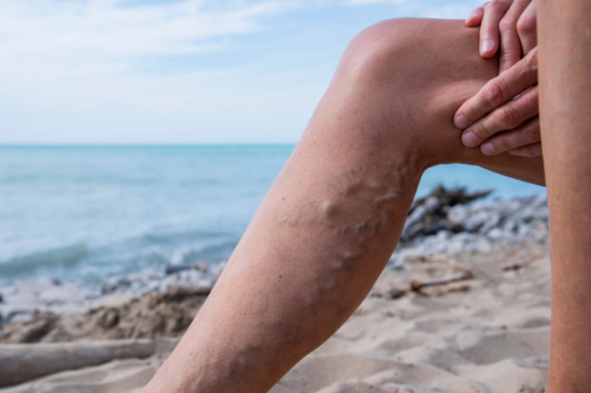 Varicose Feet on the beach